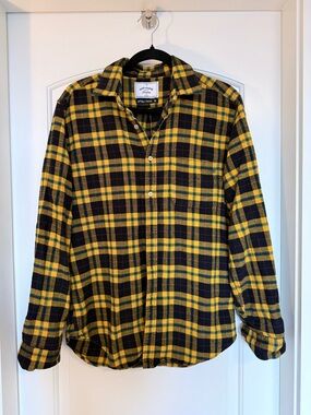 Portuguese Flannel Plaid Grunge Normcore Cottagecore Button Down size Medium